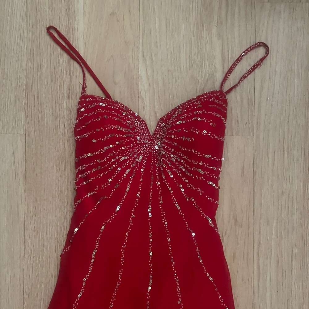 Jessica Red Sequin Embellished Dress